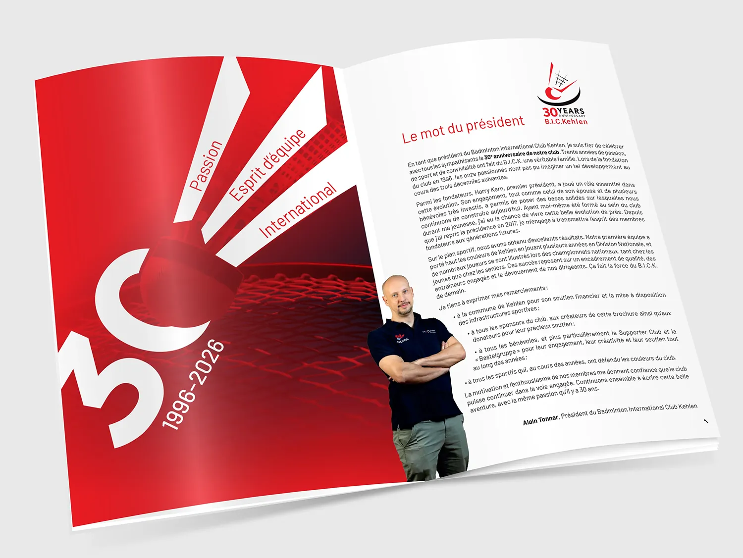 pages de brochure 30e anniversaire Badminton Kehlen