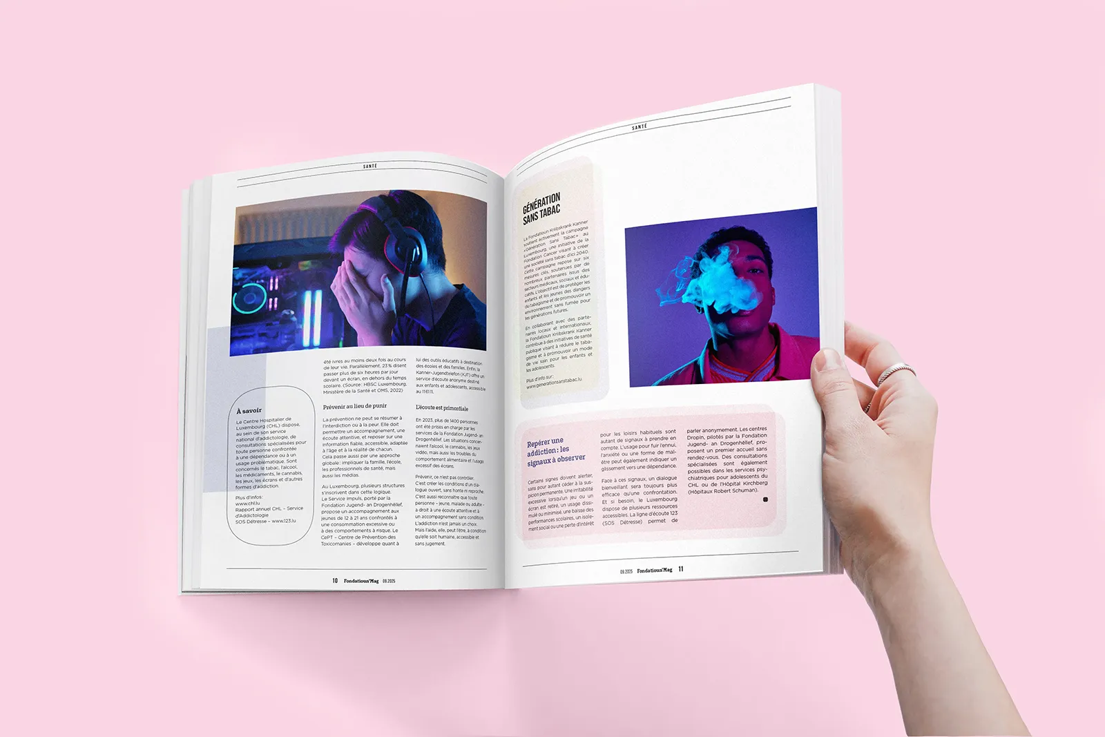 Image pages de magazine Fondatioun Kriibskrank Kanner